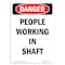 Signmission Safety Sign, OSHA Danger, 18" Height, Rigid Plastic, Portrait People Working In Shaft, Portrait OS-DS-P-1218-V-1882 - alternate 1